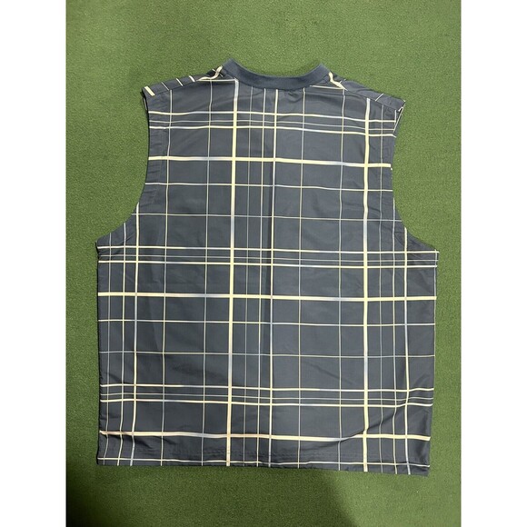 Nike Golf Pullover Windbreaker Vest Men's Lg Blue Plaid - Picture 3 of 8